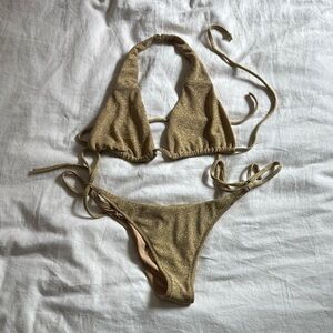 Gold Glitter Bikini Set ⭐️